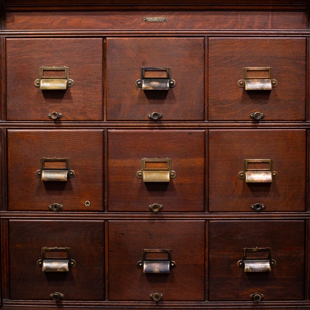 Antique Mahogany Yawman and Erbe 15 Drawer Modular File Cabinet c.1910 For Sale In San Francisco - Image 6 of 18