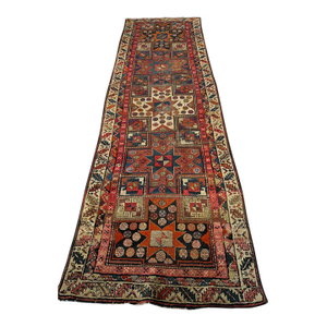 Star Kazak Antique Runner Rug 3.6 x 11