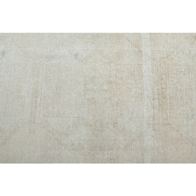 Textile 1970s Vintage Handmade Wool Cotton Beige Runner Rug For Sale - Image 7 of 11