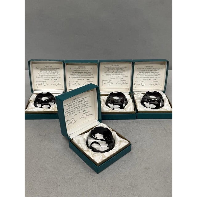 Cristal d'Albret France Franklin D Roosevelt Sulphide Paperweight Faceted Purple For Sale - Image 17 of 17