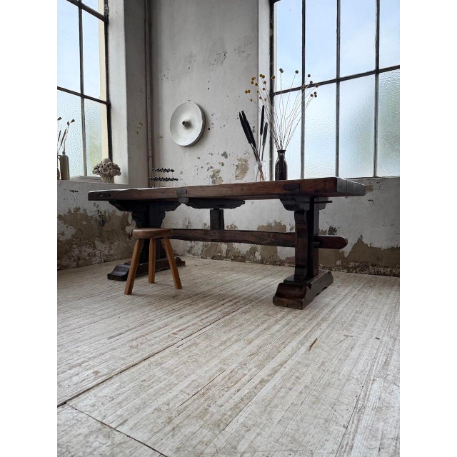 Brown Oak Monastery Table, 19th Century For Sale - Image 8 of 18