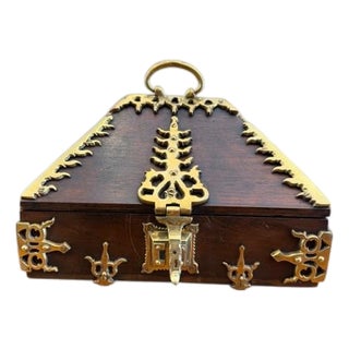18th Century Brass Mounted and Lacquered “Marriage” Dowry Box. For Sale