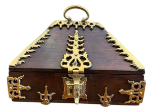 18th Century Brass Mounted and Lacquered “Marriage” Dowry Box.