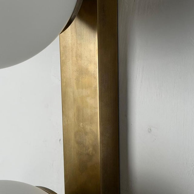 Stilnovo Brass and Opaline Glass Double Sconces, Italy, 1960s, Set of 2 For Sale - Image 18 of 18