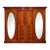 Antique English Edwardian Inlaid Mahogany Triple With Oval Mirrors Armoire For Sale