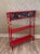Solid Wood Console Table, Narrow Hallway Furniture, Red and Gold Palm Beach Tropical Decor For Sale - Image 9 of 11