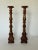 Chestnut 1960s Vintage Pair of Anglo Indian Carved Mahogany Candle Stands For Sale - Image 8 of 11