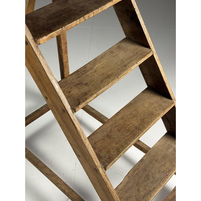 Wood Large Rural Library Stairs For Sale - Image 7 of 16