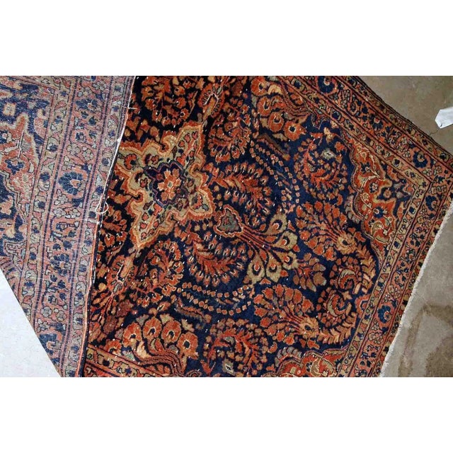 Textile 1920s Antique Handmade Persian Sarouk Rug For Sale - Image 7 of 8