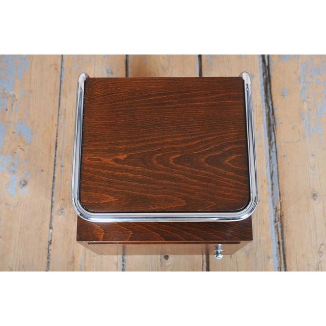 Czech Bauhaus Beech, Maple and Chrome Bedside Tables, 1930s, Set of 2 For Sale - Image 13 of 15