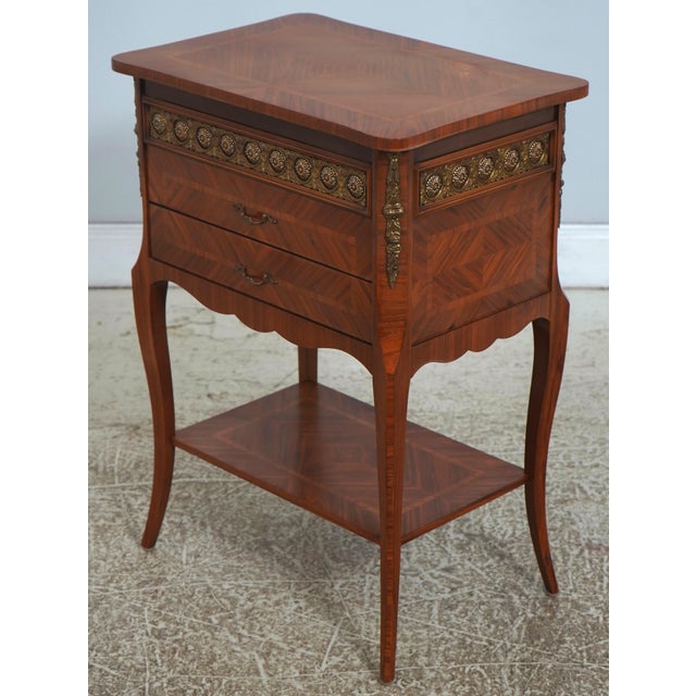 Age: Approx. 30 Years Old Details: Possibly Italian Made Bronze Ormolu Accents Dovetailed Drawer Construction High Quality...