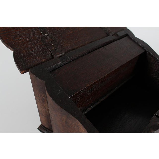 Antique Mid 19th Century Scandinavian Baroque Oak Sewing Box For Sale - Image 13 of 14