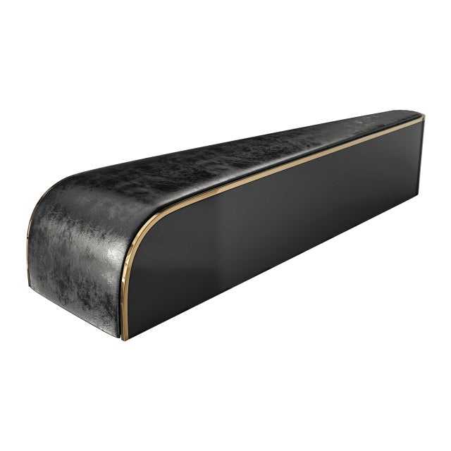 "Savini" Bench With Stainless Steel and Bronze Details, Handcrafted For Sale - Image 4 of 5