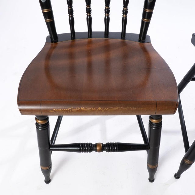 Pair of Signed Vintage Hitchcock Chairs With Eagle Decoration For Sale - Image 10 of 16