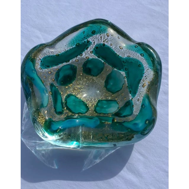 Metal Vintage Murano Art Glass Bowl For Sale - Image 7 of 12