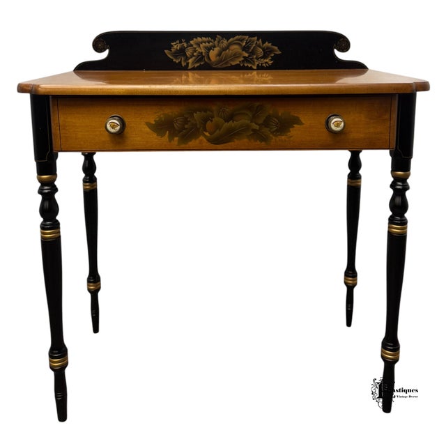 Vintage Traditional Americana Style Writing Desk by Lambert Hitchcock featuring High Quality Maple Construction, Two Tone...