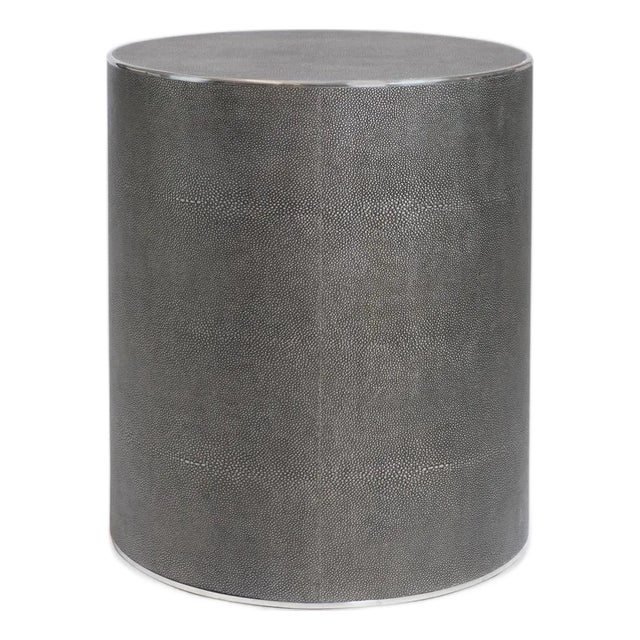 Saunderson Faux Shagreen Plinth Round Side Table from Restoration Hardware For Sale