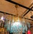 Vintage Gold Rain Chandelier with Handmade Murano Glass Blue Drop, Italy, 1960 For Sale - Image 9 of 13