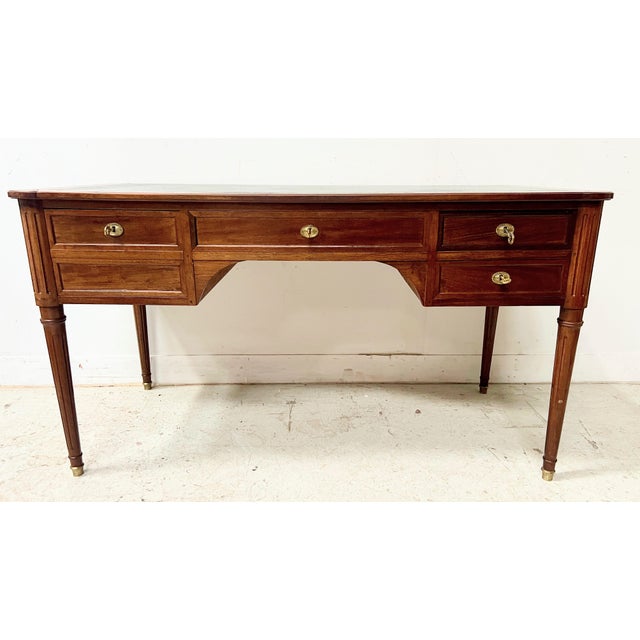 Wood Louis XVI Style Mahogany Desk, 1900s For Sale - Image 7 of 17