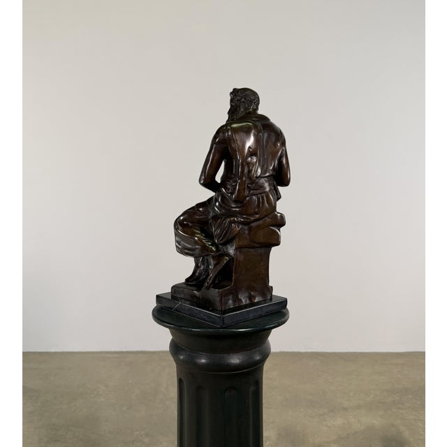 Grand Tour Bronze Sculpture of Bearded Moses Philosopher, on Marble - 16” H For Sale - Image 13 of 14