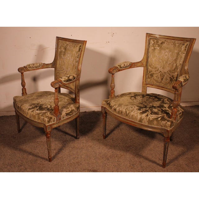 18th Century Louis XVI Cabriolet Armchairs, Set of 2 For Sale - Image 13 of 16