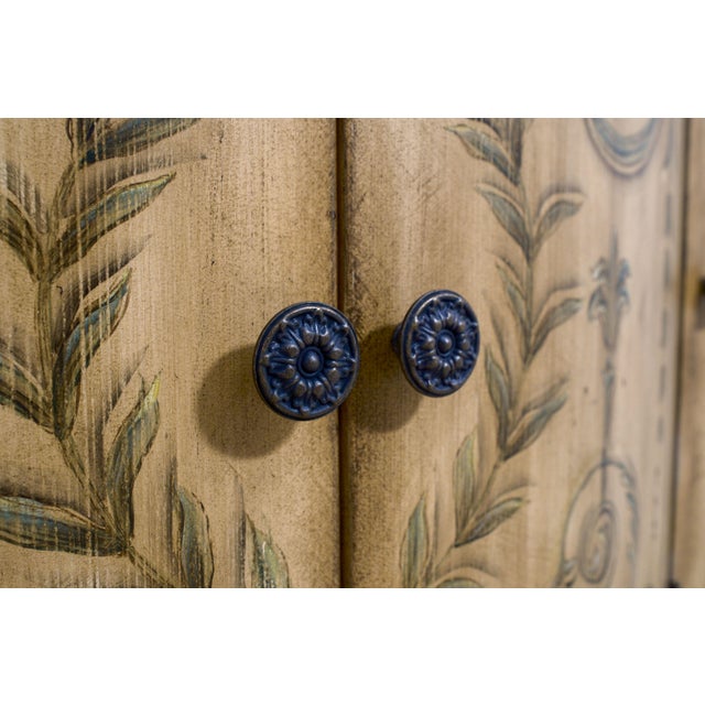 Venetian Style Paint Decorated Console Cabinet Sideboard For Sale - Image 10 of 12