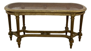 Louis XV Gilded Caned Bench, 1920s