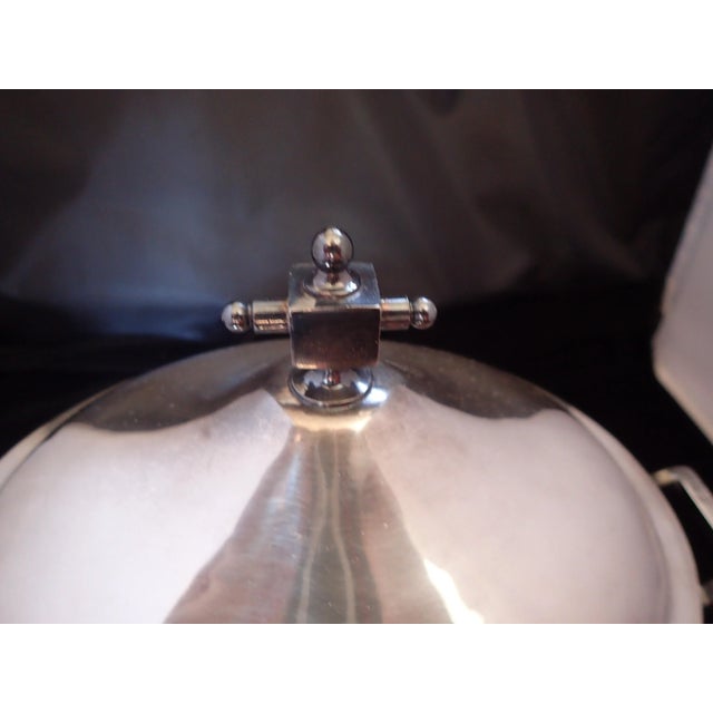 Meriden Silver Plate Co. Antique Silver Plate Covered Serving Bowl For Sale - Image 4 of 7