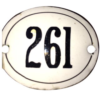 French Enamel Number Tag For Sale