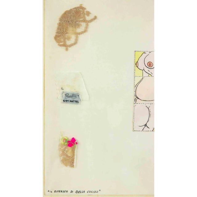 Modern Pablo Echaurren, The Return of Bella Cuculi, Original Mixed Media, 1974 For Sale - Image 3 of 5