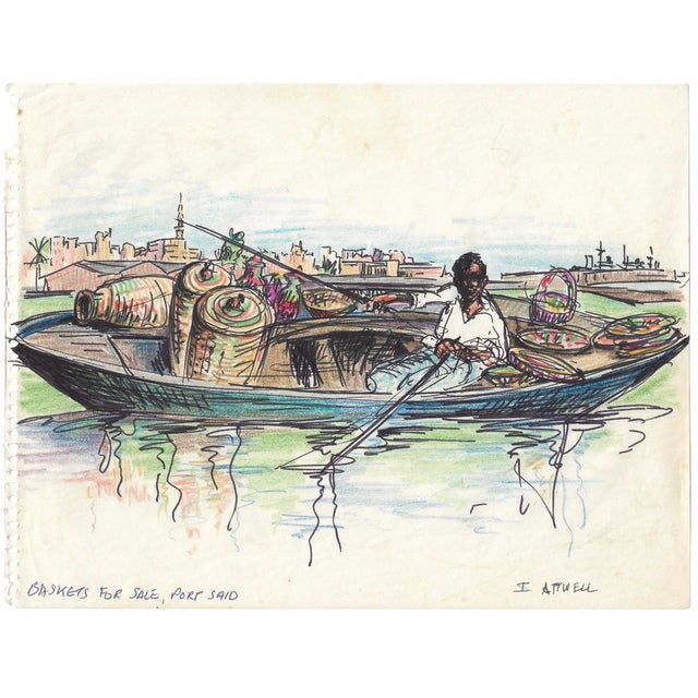 Painting by English artist Ivy Attwell (1895-1985). Attwell traveled extensively all over the world and recorded her...