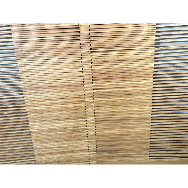 A Mid-Century style Two-panel Room Divider. All individual arms can be moved to different positions. Hardwood.