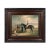 "Euxton With John White Up at Heaton Park" Reproduction Oil Painting Print on Canvas Framed in a Brown/Black Solid Oak Frame For Sale