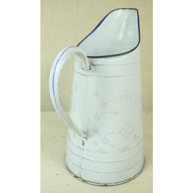 Traditional Late 19th Century Belgian Enamelled Pitcher For Sale - Image 3 of 5