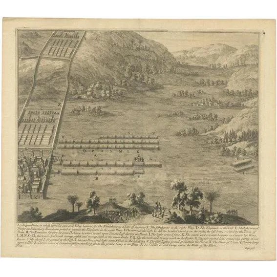 Duncan, Roman Battle Print of Scipios Front, 1753, Paper For Sale