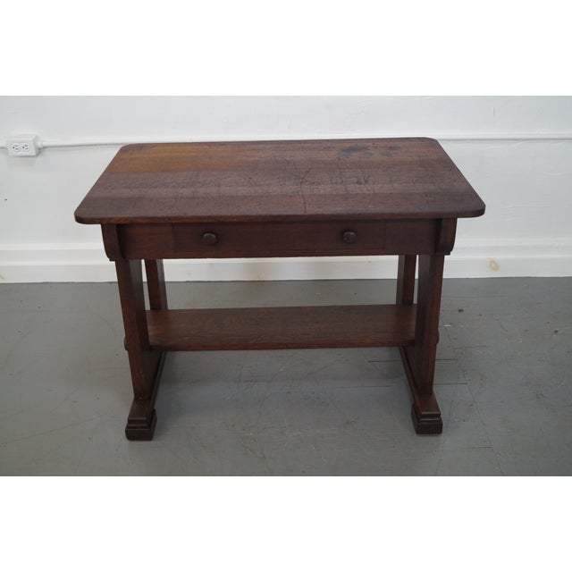 Antique Mission Oak Library Table Chairish