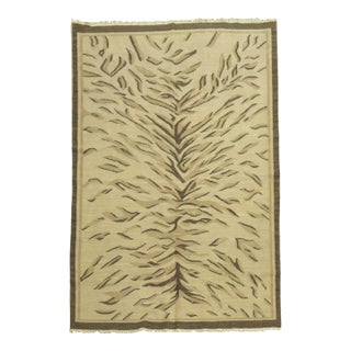 Zabihi Collection Turkish Deco Kilim - 4'6" x 6'3" For Sale