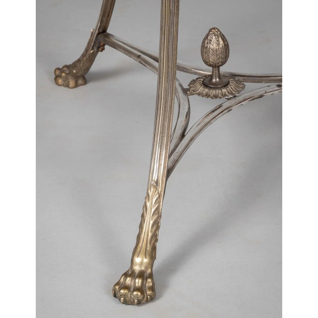 Vintage Louis XVI Style Silvered Bronze Gueridon Table For Sale In Boston - Image 6 of 9