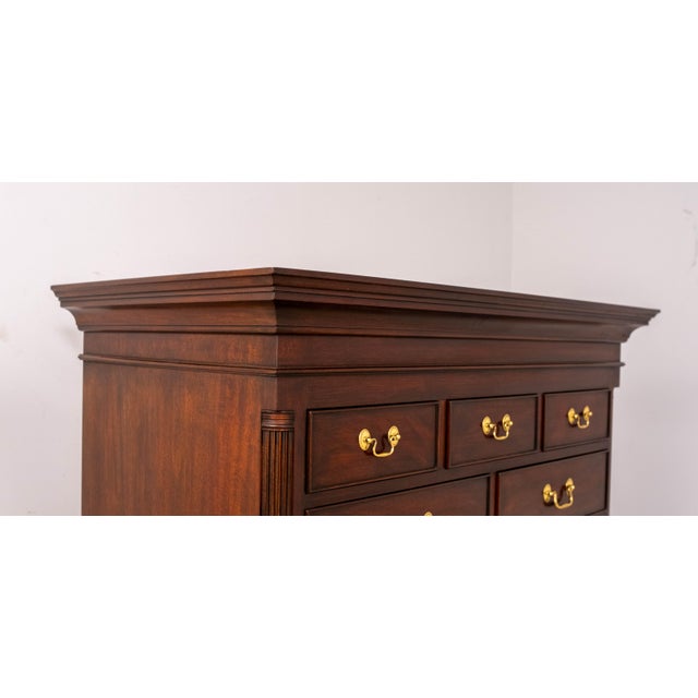 1990s Henkel Harris New Market Mahogany Tall Chest For Sale - Image 9 of 18