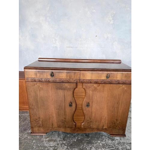 Wood Art Deco Walnut Sideboard with Drinks Cabinet, 1930s For Sale - Image 7 of 11