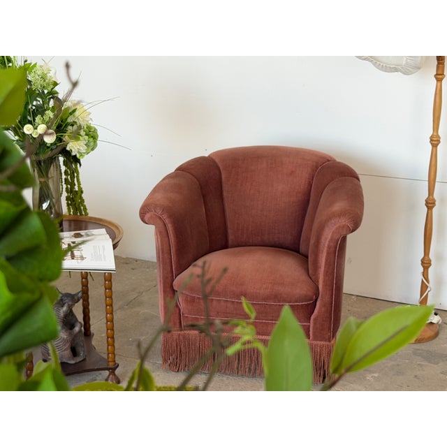 Art Deco Danish Mohair Lounge Chairs with Channel Back, 1940s, Set of 2 For Sale - Image 4 of 9
