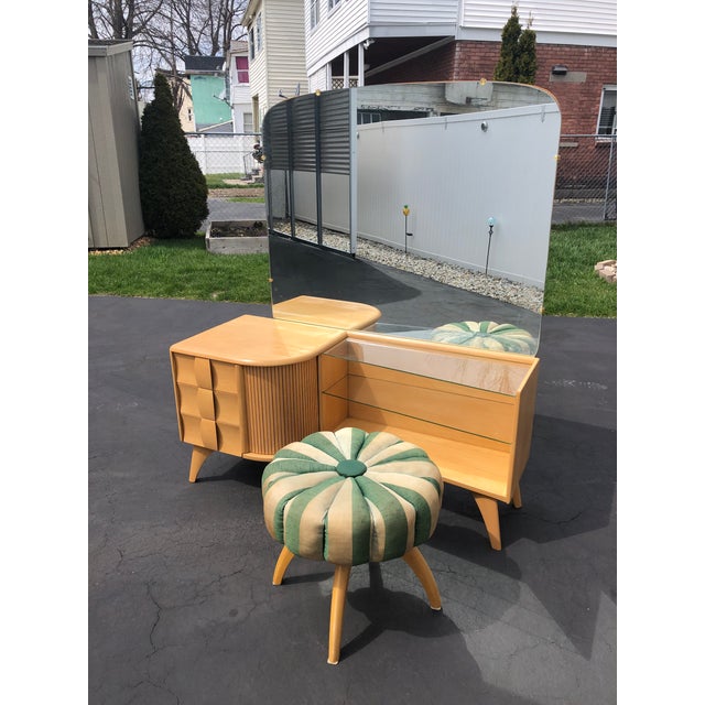 Heywood Wakefield Kohinoor Mid Century Vanity With Stool Chairish