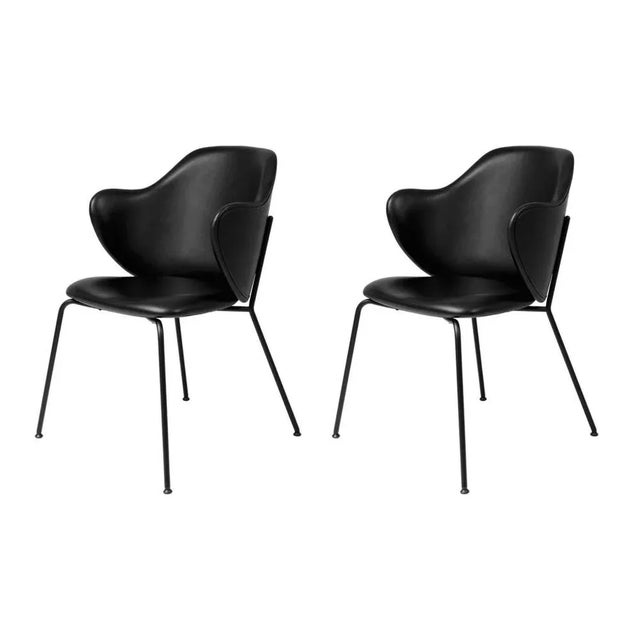 Set of 2 black leather Lassen chairs by Lassen Dimensions: W 58 x D 60 x H 88 cm Materials: Leather The Lassen Chair by...