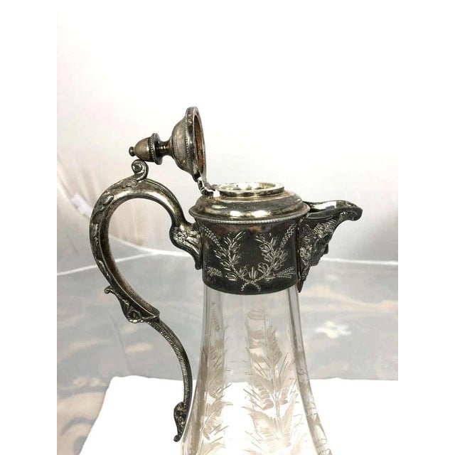 Metal Art Nouveau Silver-Plated Claret Jug, 1900s For Sale - Image 7 of 14