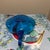 Vintage Mid-Century Modern Empoli Italian Hand-Blown Blue Art Glass Bowl With Curled Applied Handle For Sale In Minneapolis - Image 6 of 7