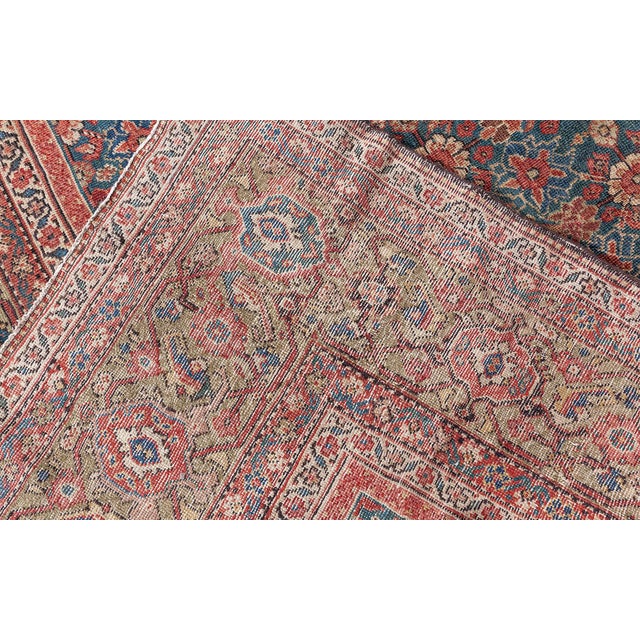 Textile 1920s Persian Sultanabad Red, Brown and Beige Handwoven Wool Rug For Sale - Image 7 of 9