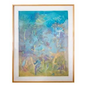 Jeff Christ, Talquin, Mixed-Media Modernist Abstract Painting, 1982