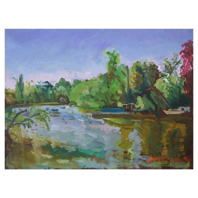 Jackson, The Petersham Hotel, Richmond, View Below By the River, 2010, Oil on Board For Sale