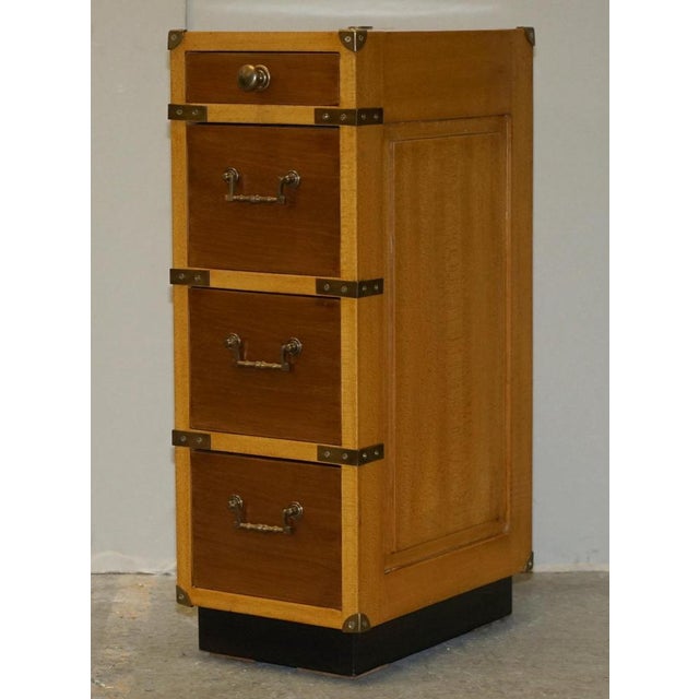 This is a sublime pair of vintage Oak & Brass Military Campaign side table sized drawers A truly stunning and well made...