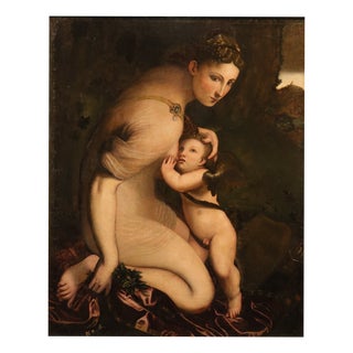 Camillo Boccaccino, Nude, Venus Cupid Boccaccino, 17th Century, Oil Painting on Canvas, Framed For Sale